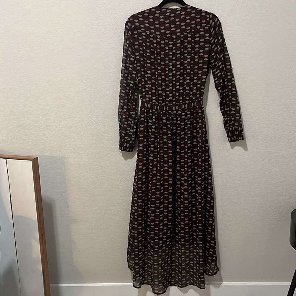 SCOTCH & SODA Atelier 4 Maroon Floral High-Low Wrap Dress, Size M - Picture 10 of 13